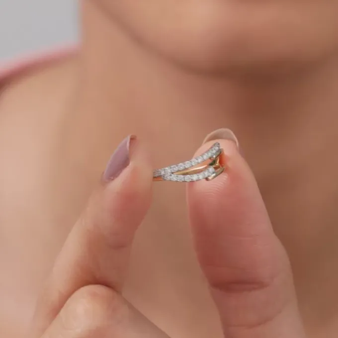 Gold Twin Glow Lab Grown Diamond Ring