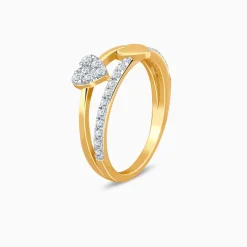 Gold Twin Hearts Lab Grown Diamond Ring