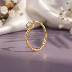 Gold Twine Apex Lab Grown Diamond Ring (Size 12)