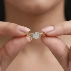 Gold Twine Spark Lab Grown Diamond Ring (Size 12)