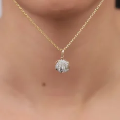 Gold Twirl Lab Grown Diamond Pendant