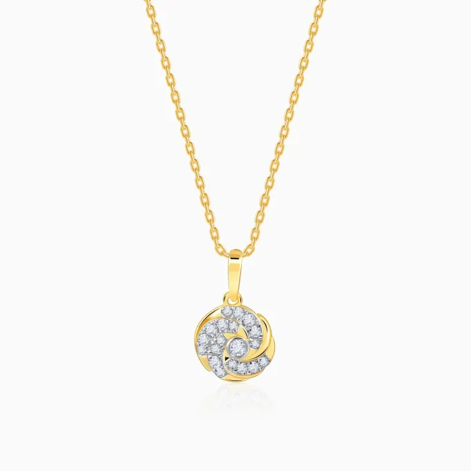 Gold Twirl Lab Grown Diamond Pendant
