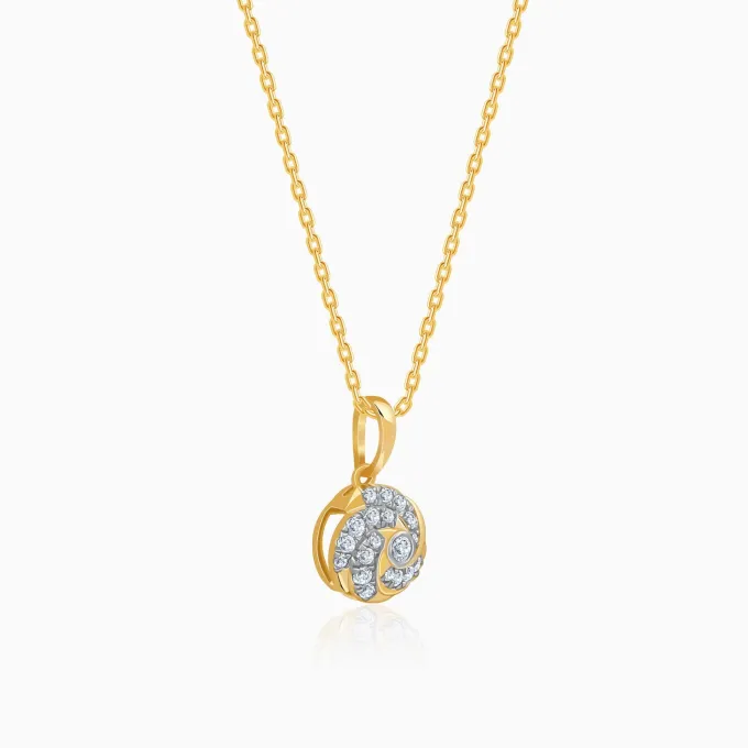 Gold Twirl Lab Grown Diamond Pendant