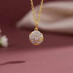 Gold Twirl Lab Grown Diamond Pendant