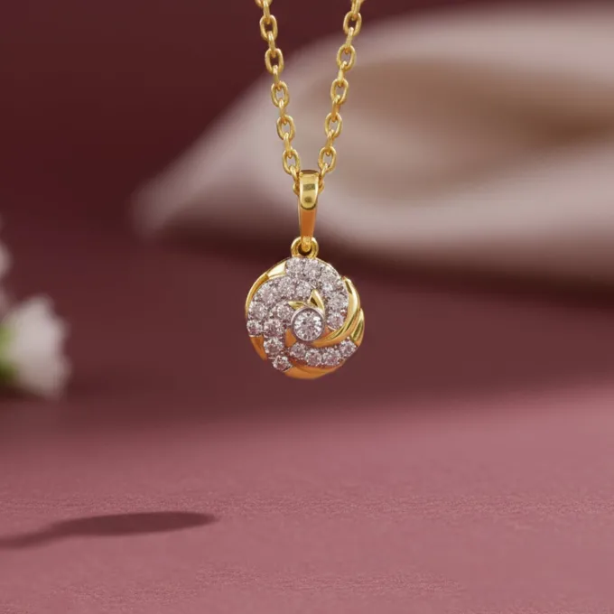Gold Twirl Lab Grown Diamond Pendant