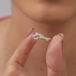 Gold Twirl of Light Lab Grown Diamond Ring