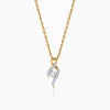 Gold Twisted Bud Lab Grown Diamond Pendant
