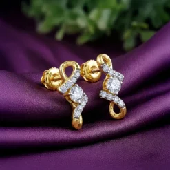 Gold Twisted Glam Lab Grown Diamond Earrings