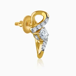 Gold Twisted Glam Lab Grown Diamond Earrings