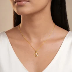 Gold Unbound Loop Lab Grown Diamond Pendant