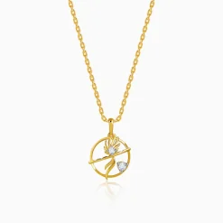 Gold Unbound Loop Lab Grown Diamond Pendant