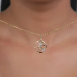 Gold Unbound Loop Lab Grown Diamond Pendant