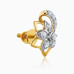 Gold Unfinished Floral Lab Grown Diamond Studs