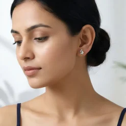 Gold Unfinished Floral Lab Grown Diamond Studs