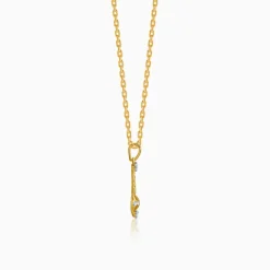 Gold Vajra Gada Lab Grown Diamond Pendant