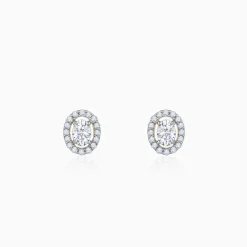 Gold Vesta Halo Solitaire Lab Grown Diamond Studs