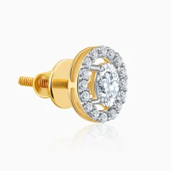 Gold Vesta Halo Solitaire Lab Grown Diamond Studs
