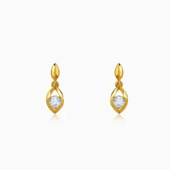 Gold Vintage Droplet Lab Grown Diamond Earrings
