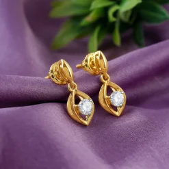 Gold Vintage Droplet Lab Grown Diamond Earrings