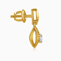 Gold Vintage Droplet Lab Grown Diamond Earrings