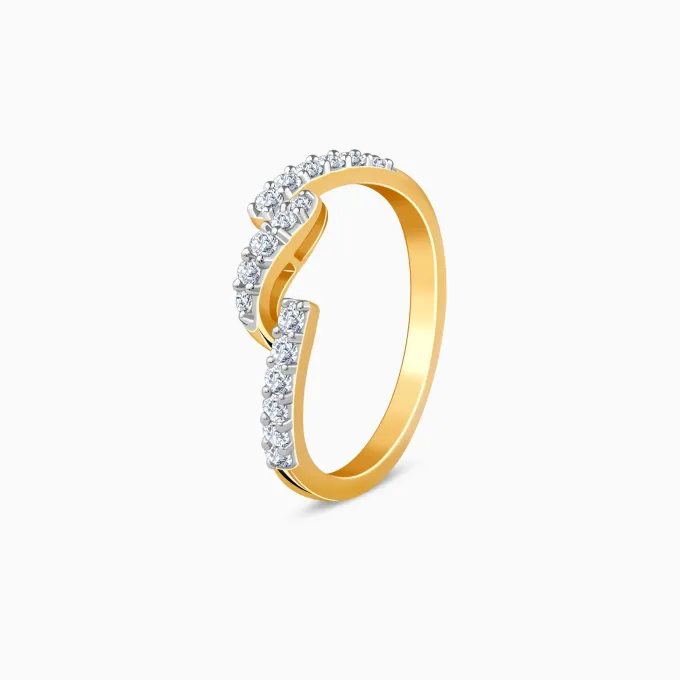 Gold Wave Glow Lab Grown Diamond Ring