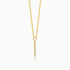 Gold Wave Layers Lab Grown Diamond Pendant