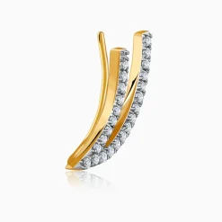 Gold Wave Layers Lab Grown Diamond Earrings