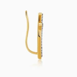 Gold Wave Layers Lab Grown Diamond Earrings