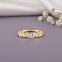 Gold Waveglow Lab Grown Diamond Ring