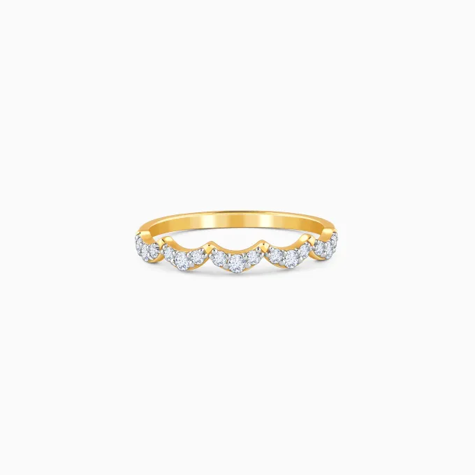 Gold Wavy Wonder Lab Grown Diamond Ring