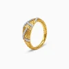 Gold Zigzag Lab Grown Diamond Ring (Size 12)