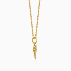 Gold Zyra Motif Lab Grown Diamond Pendant