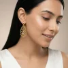 Golden Abstract Dew Earrings