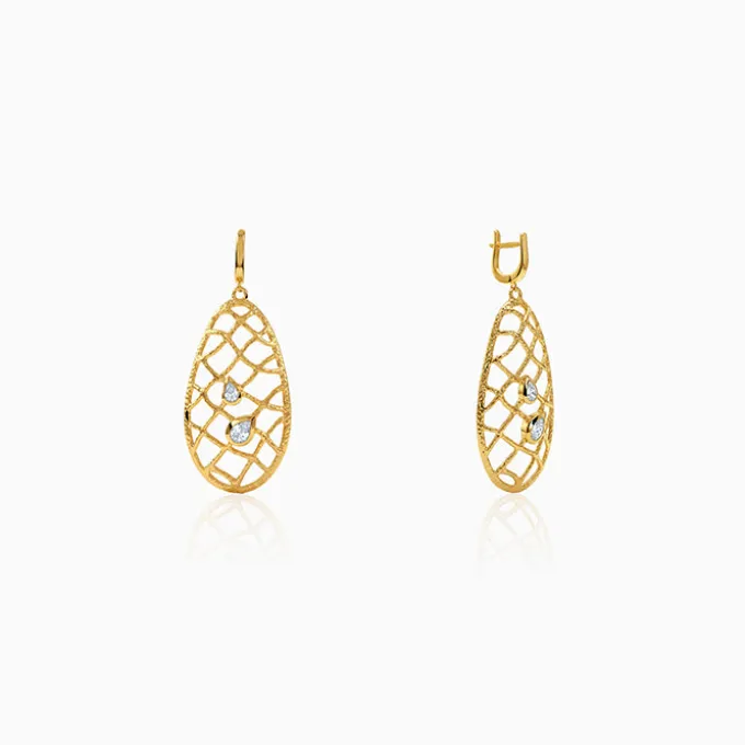 Golden Abstract Dew Earrings