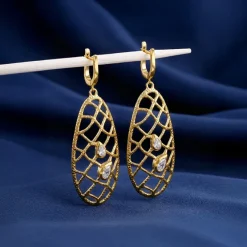 Golden Abstract Dew Earrings