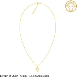 Golden Adoring Floral Pendant With Link Chain