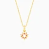 Golden Amaryllis Pendant With Link Chain