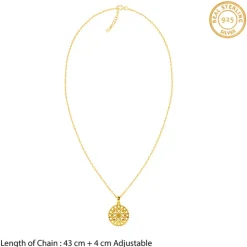 Golden Aura Tangle Pendant With Link Chain