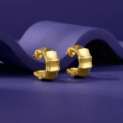 Golden Aurelian Half Hoop Earrings