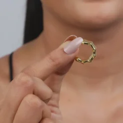 Golden Aurelian Half Hoop Earrings