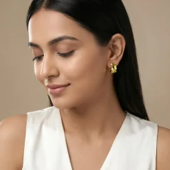 Golden Aurelian Half Hoop Earrings