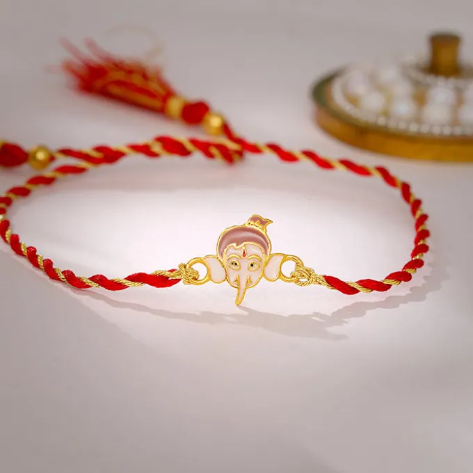 Golden Bal Ganesh Rakhi for Kids