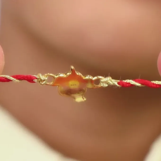 Golden Bal Ganesh Rakhi for Kids