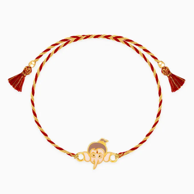 Golden Bal Ganesh Rakhi for Kids