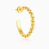 Golden Beaded Hoop Earrings