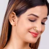 Golden Beaded Moon Nose Ring