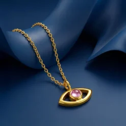 Golden Bigg Boss Eye Pendant With Link Chain