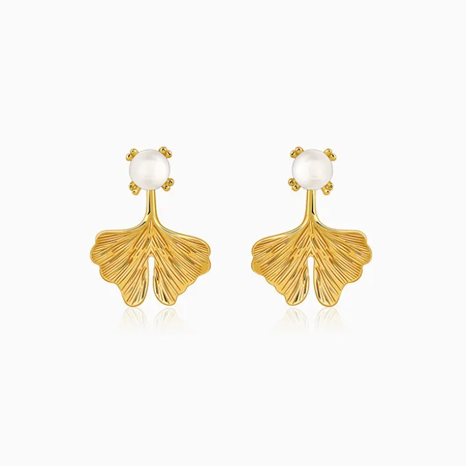 Golden Blake Pearl Earrings