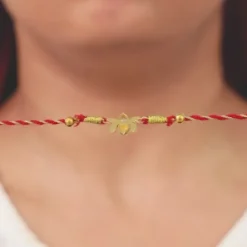 Golden Bloom Lotus Rakhi