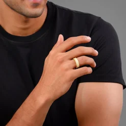 Golden Bold Edge Ring For Him